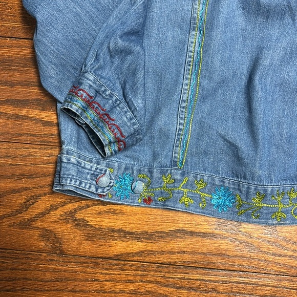 Vintage Country Wear Casuals Lorree G. Star Denim Jacket With Embroidery Size PL - Picture 13 of 15